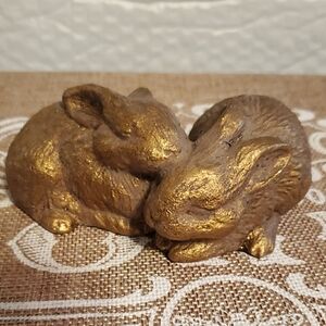 Gold Bunny Figurine